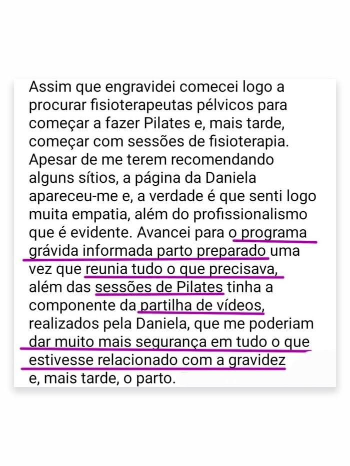 Print de depoimento de uma aluna do programa