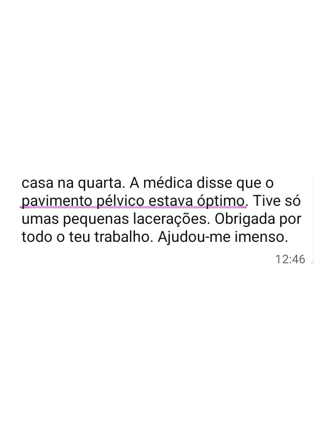 Mensagem de uma aluna sobre o guia