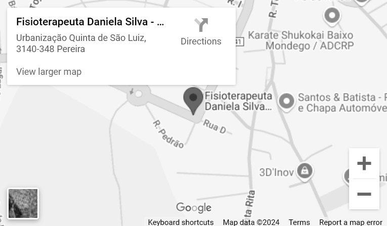 Localização Fisioterapeuta Daniela Silva, Coimbra, Pereira